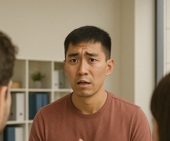 看到人很緊張的樣子